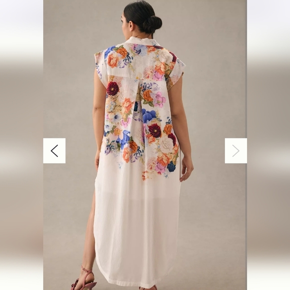 Anthropologie Maeve NWTs Floral High-Low Shirt Dress - Picture 9 of 11